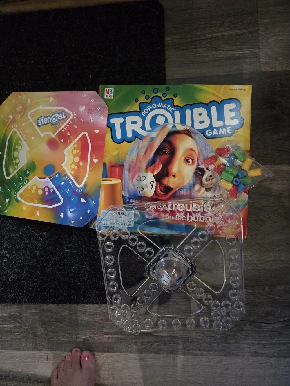 Hasbro Trouble Game - Bright Blue, Yellow, Red, Green Pieces